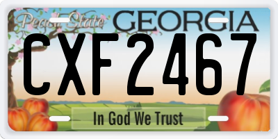 GA license plate CXF2467