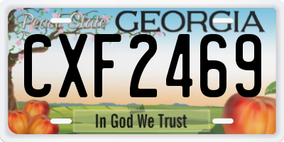 GA license plate CXF2469