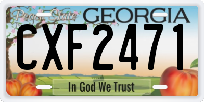 GA license plate CXF2471