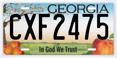 GA license plate CXF2475