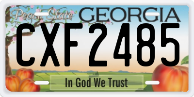 GA license plate CXF2485