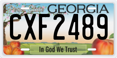 GA license plate CXF2489