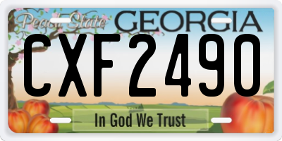 GA license plate CXF2490