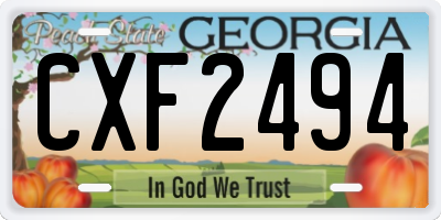 GA license plate CXF2494