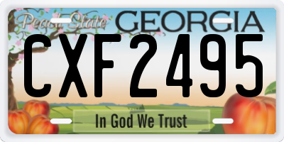 GA license plate CXF2495