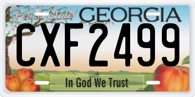 GA license plate CXF2499