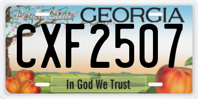 GA license plate CXF2507