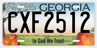 GA license plate CXF2512