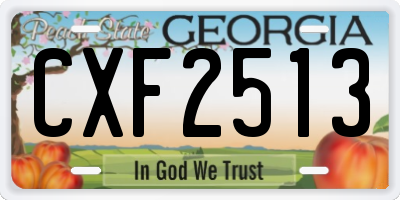 GA license plate CXF2513