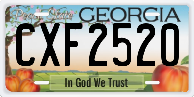 GA license plate CXF2520