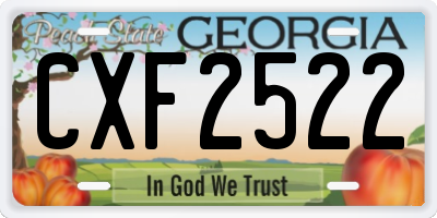 GA license plate CXF2522