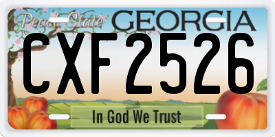 GA license plate CXF2526