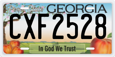 GA license plate CXF2528