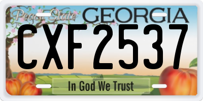 GA license plate CXF2537