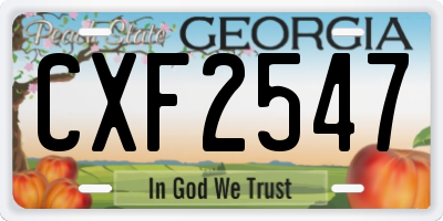 GA license plate CXF2547