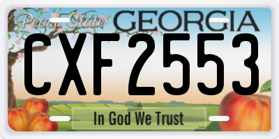GA license plate CXF2553