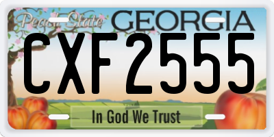 GA license plate CXF2555
