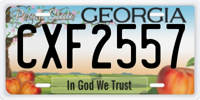 GA license plate CXF2557