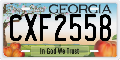 GA license plate CXF2558