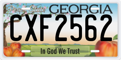 GA license plate CXF2562