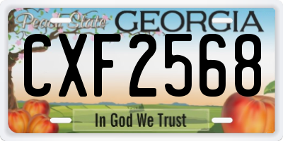 GA license plate CXF2568