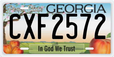 GA license plate CXF2572