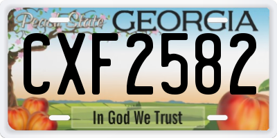 GA license plate CXF2582