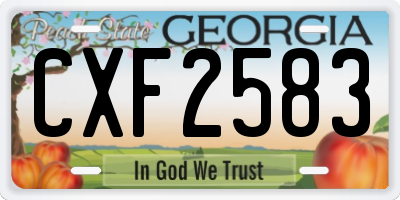 GA license plate CXF2583