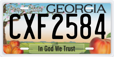 GA license plate CXF2584