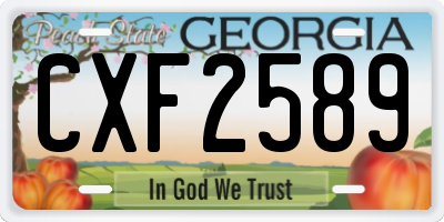 GA license plate CXF2589