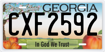 GA license plate CXF2592