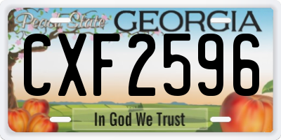 GA license plate CXF2596