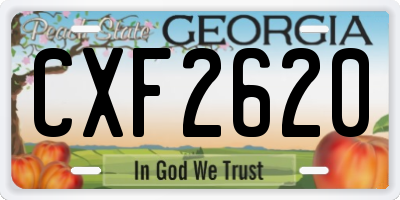 GA license plate CXF2620