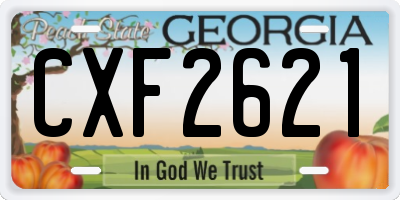 GA license plate CXF2621