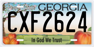 GA license plate CXF2624