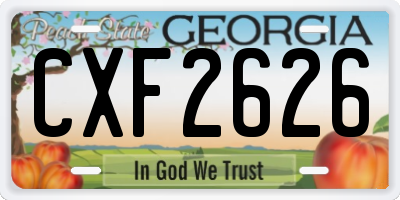 GA license plate CXF2626