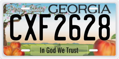 GA license plate CXF2628