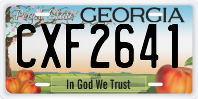 GA license plate CXF2641