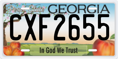 GA license plate CXF2655