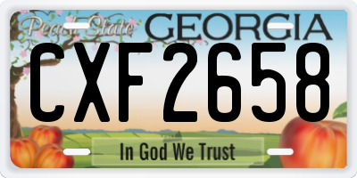 GA license plate CXF2658