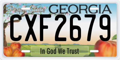 GA license plate CXF2679