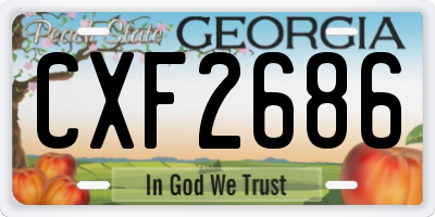 GA license plate CXF2686