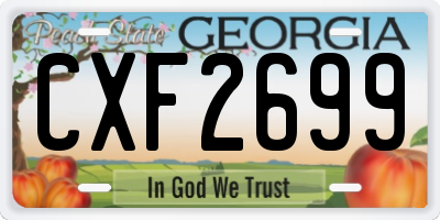 GA license plate CXF2699