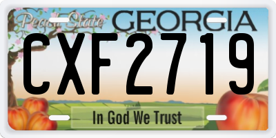GA license plate CXF2719