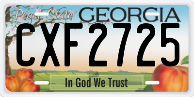 GA license plate CXF2725