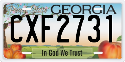GA license plate CXF2731