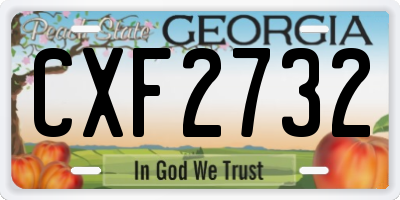 GA license plate CXF2732