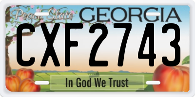 GA license plate CXF2743
