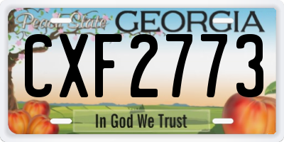 GA license plate CXF2773