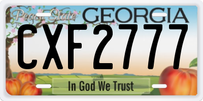 GA license plate CXF2777